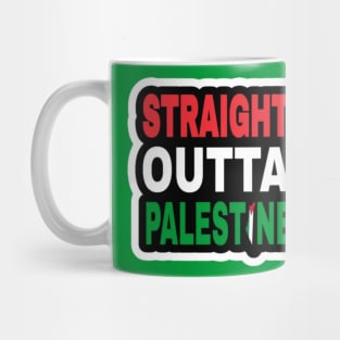 Straight Outta Palestine - Map - Sticker - Back Mug